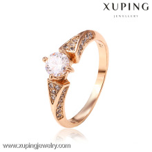 12483 Xuping Modeschmuck China Großhandel 18k Gold Ring Designs Luxus Glas Ringe Charme Schmuck für Frauen